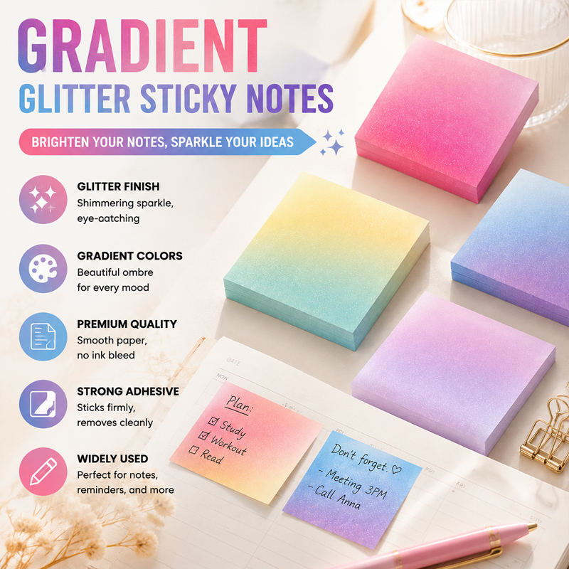 Sticky Note Dispenser - Bloc-notes autocollant en PET semi-transparent avec