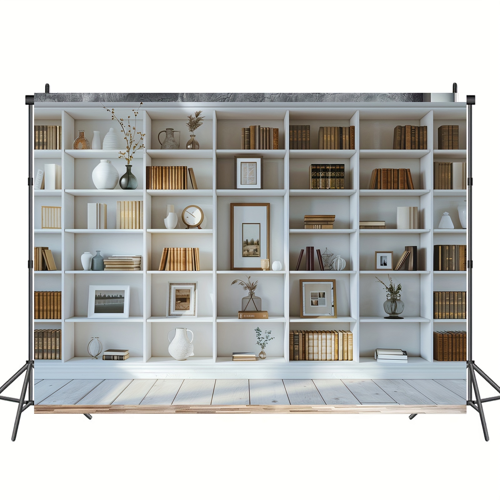 1pc blanc étagère fond bibliot - Home Office Zoom Background Free avis et prix