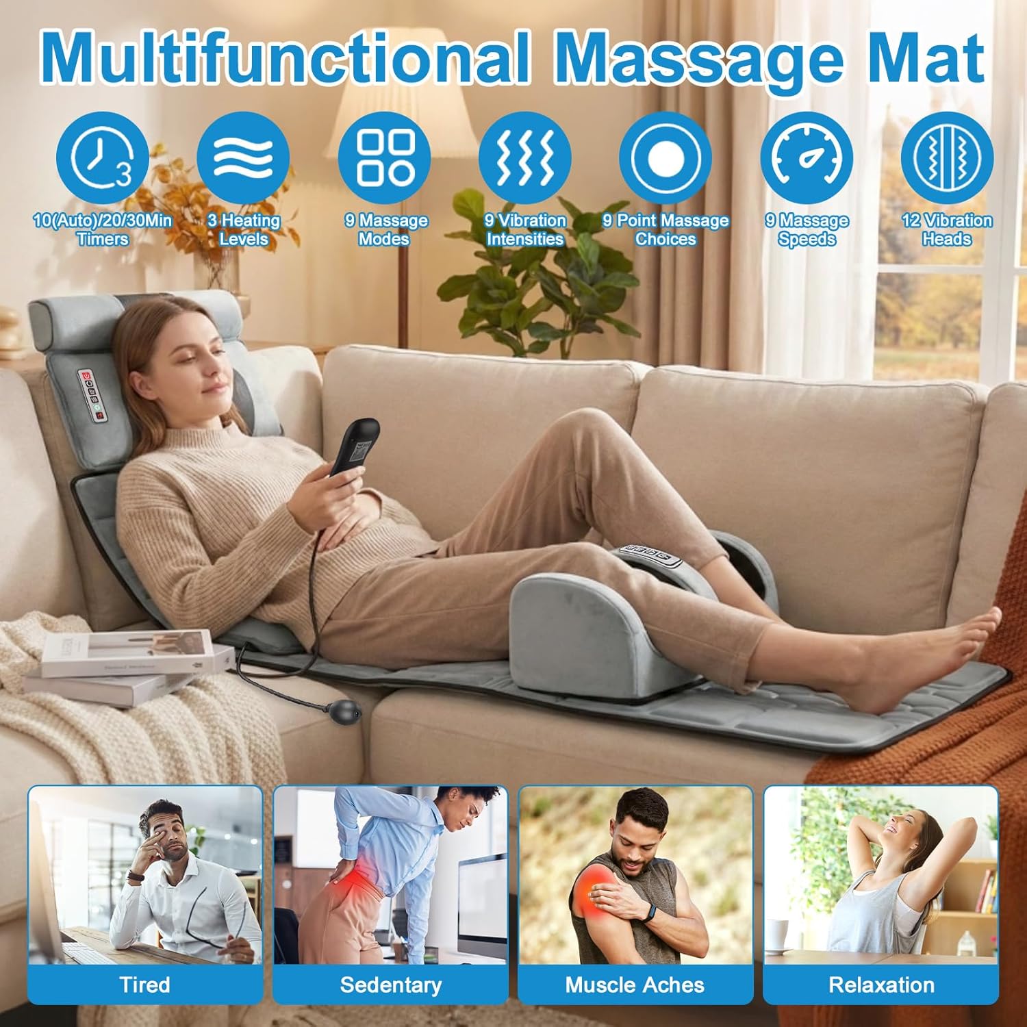Tapis de massage chauffant mul - Home Office With Sofa avis et prix